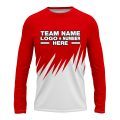 Custom Fully Sublimated Grass Pattern Red Performance Long Sleeves 14539