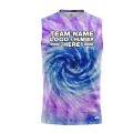 Custom Fully Sublimated Spiral Tie Dye Pattern Berry SkyBlue Performance Sleeveless 14563