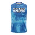 Custom Fully Sublimated Cloudy Tie Dye Pattern Blue Performance Sleeveless 14595