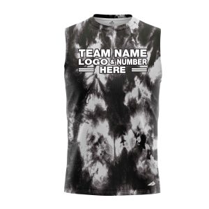 Custom Fully Sublimated Titans Tie Dye Pattern Black White Performance Sleeveless 14619