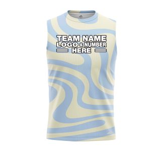 Custom Fully Sublimated Lava Lamp Tie Dye Pattern Orange Yellow Brown Performance Sleeveless 14723