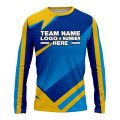 Custom Fully Sublimated Modern Pattern Yellow Blue Performance Long Sleeves 14763