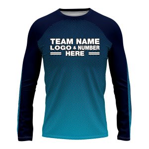 Custom Fully Sublimated Gradient Pattern Blue Performance Long Sleeves 14775