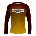 Custom Fully Sublimated Gradient Pattern Orange Performance Long Sleeves 14811