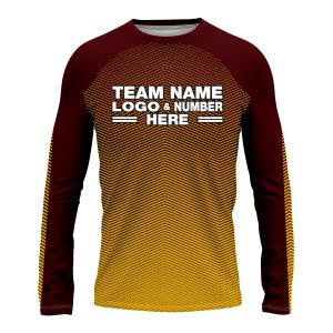 Custom Fully Sublimated Gradient Pattern Orange Performance Long Sleeves 14811