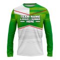 Custom Fully Sublimated Red Line Pattern Green White Performance Long Sleeves 14823