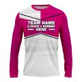 Custom Fully Sublimated Blue Line Pattern Red White Performance Long Sleeves 14847