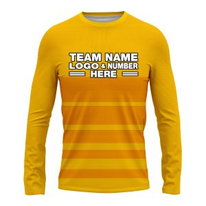Custom Fully Sublimated Horizontal Stripes Pattern Yellow Performance Long Sleeves 14891