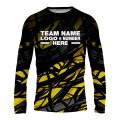 Custom Fully Sublimated Swarm Pattern Black Yellow Performance Long Sleeves 14935