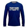 Custom Fully Sublimated Intersecting Pattern Blue Performance Long Sleeves 14959