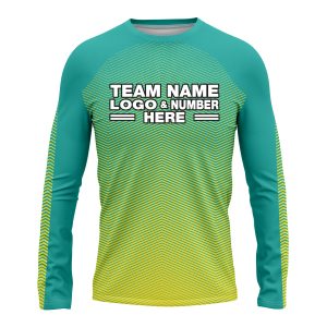 Custom Fully Sublimated Gradient Pattern Aqua Performance Long Sleeves 14971