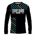 Custom Fully Sublimated Peaks Pattern Black Yellow Teal Performance Long Sleeves 14947