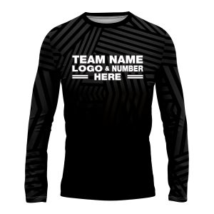 Custom Fully Sublimated Intersecting Pattern Black Performance Long Sleeves 14983