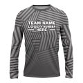 Custom Fully Sublimated Intersecting Pattern Gray Performance Long Sleeves 15007