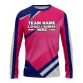 Custom Fully Sublimated Modern Pattern Blue Pink Performance Long Sleeves 15031