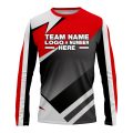 Custom Fully Sublimated Modern Pattern Red Black Gray Performance Long Sleeves 15055