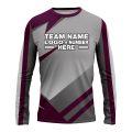 Custom Fully Sublimated Modern Pattern Violet Gray Performance Long Sleeves 15067
