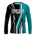 Custom Fully Sublimated Pallets Pattern Teal Black Performance Long Sleeves 15091