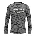 Custom Fully Sublimated Mosaic  Fishing Pattern Gray Performance Long Sleeves 15151