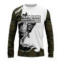 Custom Fully Sublimated Deep Sea Fishing Pattern Brown Performance Long Sleeves 15175