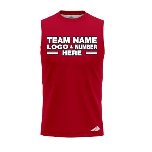 Custom Fully Sublimated Solid E2 Pattern Raspberry  Red Performance Sleeveless 15211