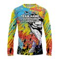 Custom Fully Sublimated Tie Dye Fishing Pattern Multicolor Performance Long Sleeves 15239