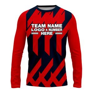 Custom Fully Sublimated Check Pattern Red Blue Performance Long Sleeves 15227