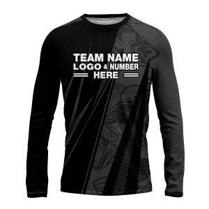 Custom Fully Sublimated Electric Fishing Pattern Dark Performance Long Sleeves 15287