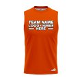 Custom Fully Sublimated Solid JJ Pattern Orange Performance Sleeveless 15399