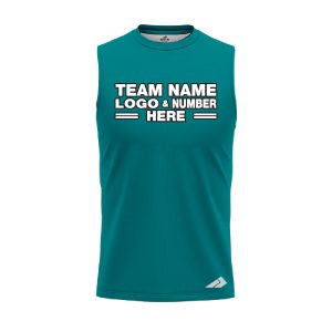 Custom Fully Sublimated Solid J15 Pattern Teal Performance Sleeveless 15395