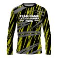 Custom Fully Sublimated Ripped Pattern Black Green Gray Performance Long Sleeves 15403