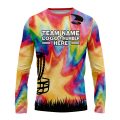 Custom Fully Sublimated Electric Disc Golf Pattern Multicolor Performance Long Sleeves 15419