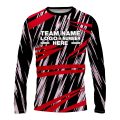 Custom Fully Sublimated Ripped Pattern Black Pink Red Performance Long Sleeves 15363