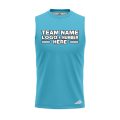 Custom Fully Sublimated Solid I34 Pattern Aqua Blue Performance Sleeveless 15451