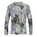Custom Fully Sublimated Brushes Pattern Blue White Performance Long Sleeves 15475
