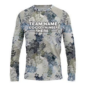 Custom Fully Sublimated Brushes Pattern Blue White Performance Long Sleeves 15475