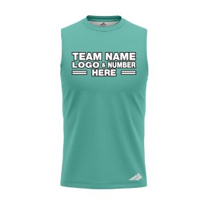 Custom Fully Sublimated Solid S36 Pattern Aqua Green Performance Sleeveless 15527