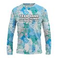 Custom Fully Sublimated Brushes Pattern SkyBlue White Performance Long Sleeves 15499