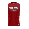Custom Fully Sublimated Solid W11 Pattern Moroccan Red Performance Sleeveless 15543