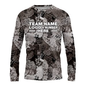 Custom Fully Sublimated Brushes Pattern Black White Performance Long Sleeves 15711