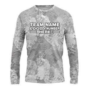 Custom Fully Sublimated Brushes Pattern Gray White Performance Long Sleeves 15723