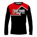 Custom Fully Sublimated Puzzle Pattern Red Black Performance Long Sleeves 15813