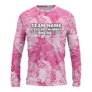 Custom Fully Sublimated Brushes Pattern Pink White Performance Long Sleeves 15801