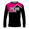 Custom Fully Sublimated Puzzle Pattern Pink Black Performance Long Sleeves 15879