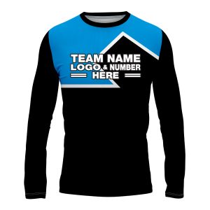 Custom Fully Sublimated Puzzle Pattern SkyBlue Black Performance Long Sleeves 15891