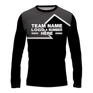 Custom Fully Sublimated Puzzle Pattern Gray Black Performance Long Sleeves 15933