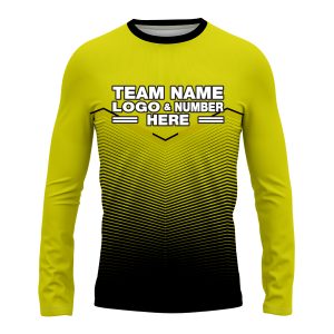 Custom Fully Sublimated Bold  Pattern Green Black Performance Long Sleeves 16110