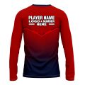 Custom Fully Sublimated Bold Pattern Red Blue Performance Long Sleeves 16122
