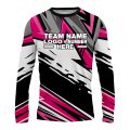 Custom Fully Sublimated Energetic Pattern Black Gray Pink Performance Long Sleeves 16218