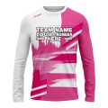 Custom Fully Sublimated Landscape Pattern Pink White Performance Long Sleeves 16254